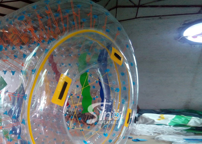 Bulls eye PVC and TPU inflatable water roller with removable tubes for pool