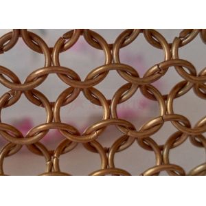 Copper Color Stainless Steel 10mm Ring Mesh Curtain As Outer Facade Covering