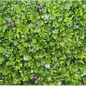 Plastic Restaurant Artificial Greenery Wall Panels 45mm