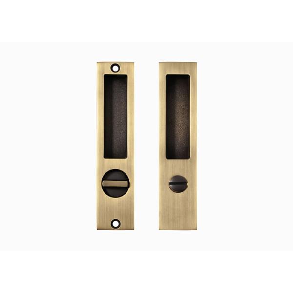 Brass Sliding Door Lock Set Handles Gold PVD Black For Interior Living Room Bathroom