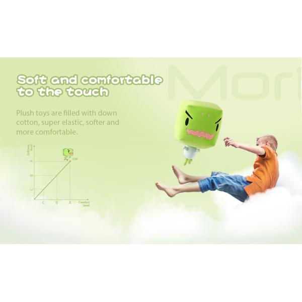 MorisMos Original 15 Inch Big-Headed Dinosaur Stuffed Animal Toy Soft Cube Dino Squishy Pillow for Boys and Girls for Birthday