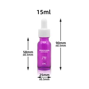 15ml 60ml 120ml Purple Boston Glass Bottles White Dropper