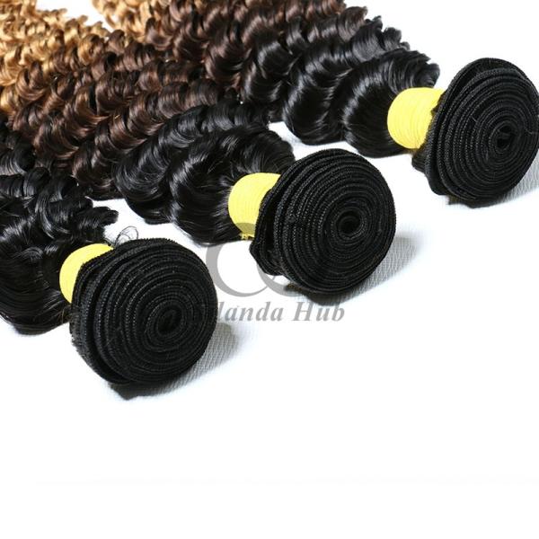 #T1B/4/27 Deep Wave Remy Human Hair Bundles Sew In Weave Bundles Brazilian Bundle Deals