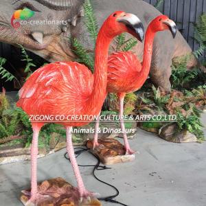 Animatronic Life Size Flamingo Simulation Animals For Theme Park Decoration