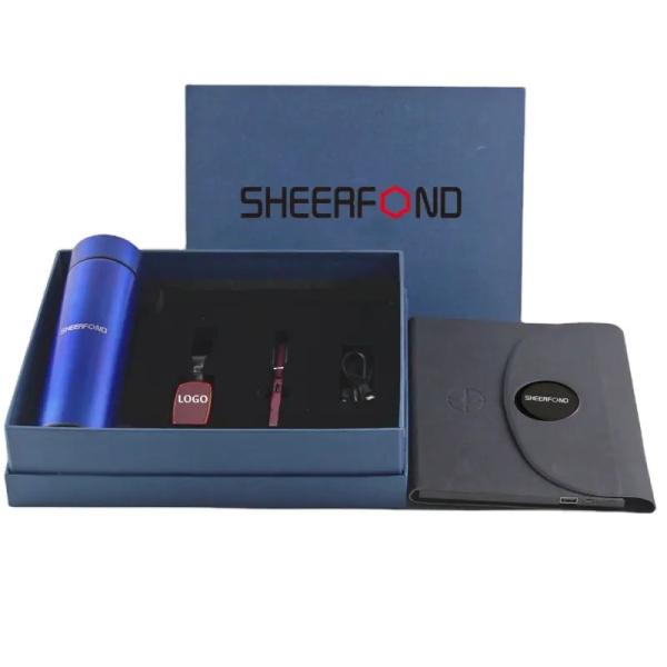 Buy Custom A5 PU Leather Power Bank Notebook Thermos Mug Pen Keychain Set at wholesale prices