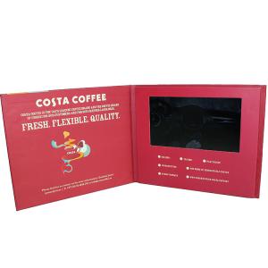 Customized Hardcover 7 Digital Lcd Video Brochure Built In Speaker For Advertising