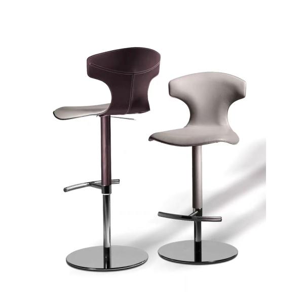 Adjustable Stylish Bar Stools Modern White Minimalist SS Base For Casual