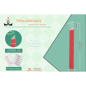 Red Microblading Needles Less Vibration Individually Packed Disposable