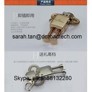 Wholesale Metal Robot USB Pen Drive with Key Chain