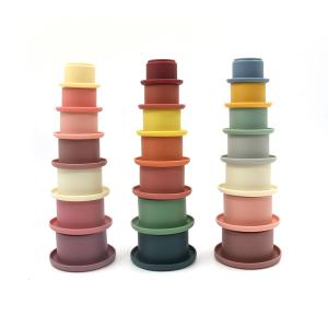 Silicone Stacking Cups Toys PVC Free EN 71 Certificated