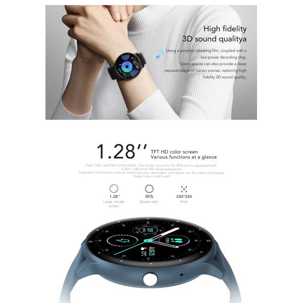 ZL02C Pro Women'S Bluetooth Watch 1.28inch AI Voice Sports Fitness Amoled Calling