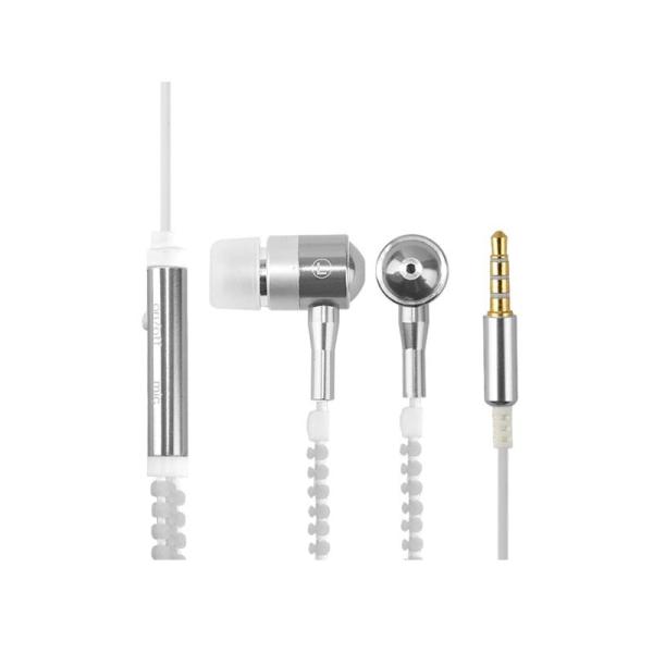 Glowing Zipper Headset Glow in The Dark Metal Earphones Earbuds with Mic Luminous Light Stereo Handsfree Earpiece