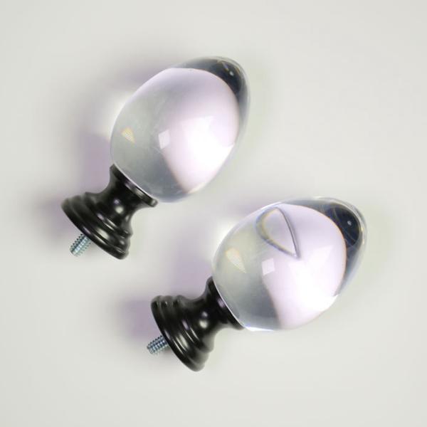 Buy High End Polishing 16mm 19mm PMMA Crystal Curtain Finials at wholesale prices