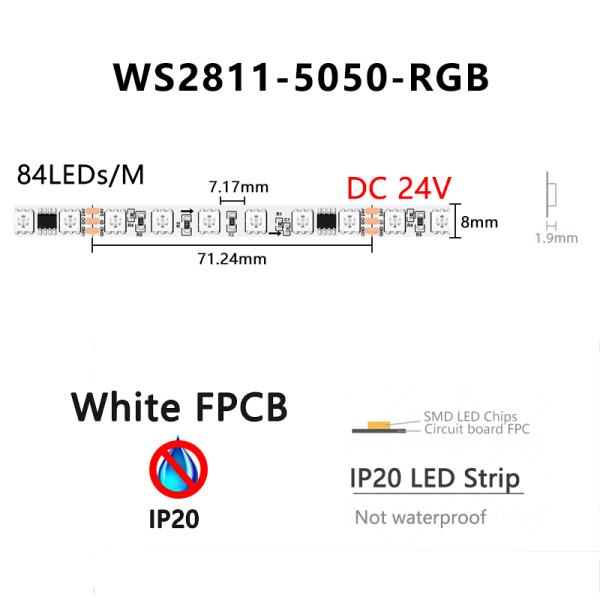8mm Narrow LED Pixel Strip Light , RGB 5050 3535 Magic Dream Color LED Strip