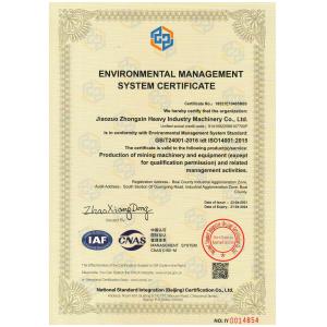Jiaozuo Zhongxin Heavy Industrial Machinery Co.,Ltd Certifications
