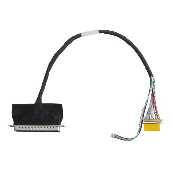 LVDS Cable Assembly D-SUB Male To Molex 51021-0400 And 20453-240T-01 Wire Connector OEM/ODM