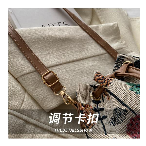 NEW CHINESE NATIONAL WIND ARMPIT BUCKET BAG SIMPLE FASHION TREND SUMMER NEW LINEN STYLE HIGH-GRADE SENSE SINGLE SHOULDER