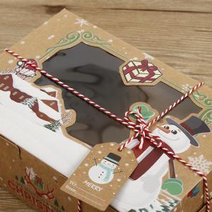 Folding Luxury Christmas Chocolate Cake Cardboard Paper Gift Boxes Transparent