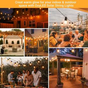 E12 IP65 49FT Outdoor Hanging Light Bulbs With 16 LED S14 Bulbs