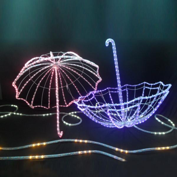 3D umbrella LED rope/string light motif light IP55 OEM/ODM multi color and flash