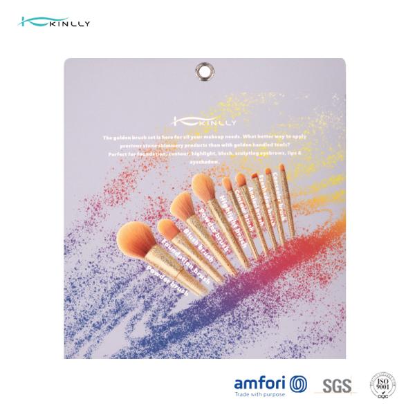 Gold Synthetic Hair Makeup Brushes Travel Kit With Plastic Handle