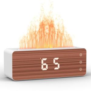 China UVC Ultraviolet Sterilization Flame Humidifier With Clock Touch-Sensitive Controls on sale