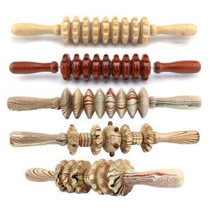 Handheld Round 38cm Wooden Massage Roller Stick For Fascia