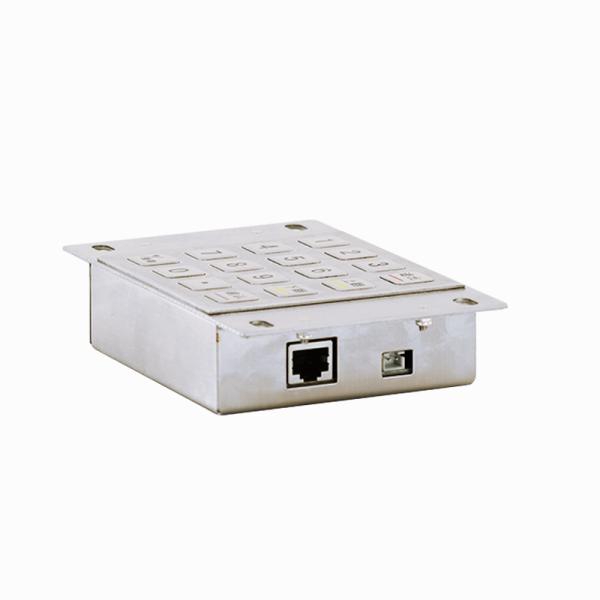 304 Stainless Steel ATM Machine Pin Pad Payment Kiosk IP65 Encrypted Metal Keypad with 16 Keys