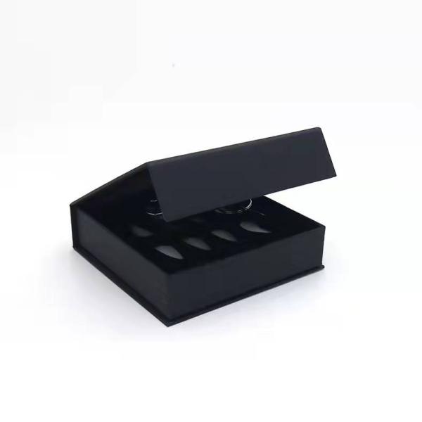 black clamshell Cosmetic Packaging Box magnet For Press On Nails