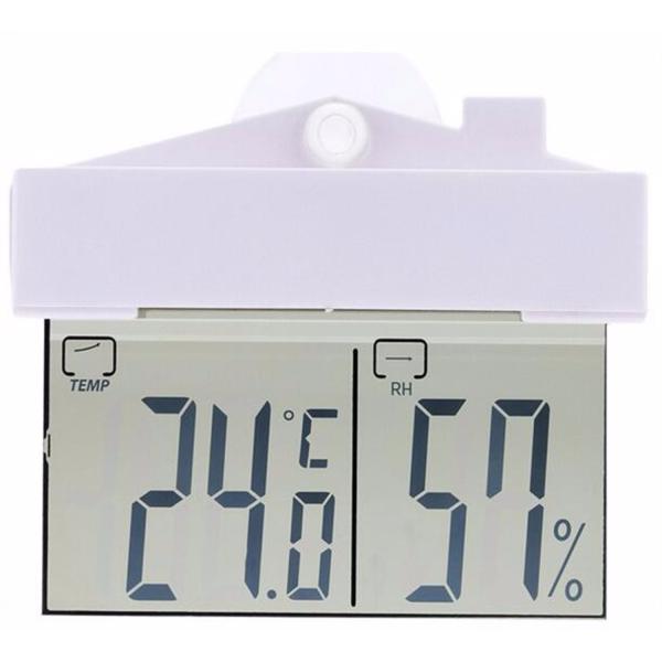 Digital Transparent Display Thermometer Hydrometer Indoor Outdoor Home