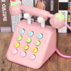 Geometric Shape Wooden Landline Phone For Cognitive Development