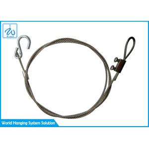 Diameter 1.5 mm Stainless Steel Wire Rope Safety Lanyards With S Hook