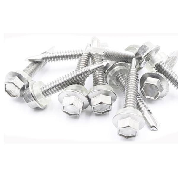 SUS304 Stainless Steel Hex Flange Head Drilling Screw DIN7504K DIN7504K Hex Washer Self Drilling Screw