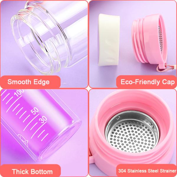 High Borosilicate Glass Water Bottle With Scale BPA Free Heat Resistant