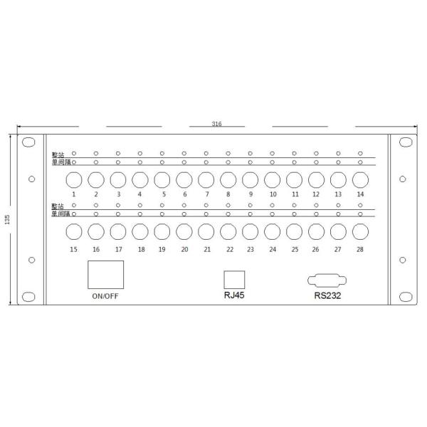 4U Rackmount Dual 28 Pieaces 2x4 Opto Mechanical Switches