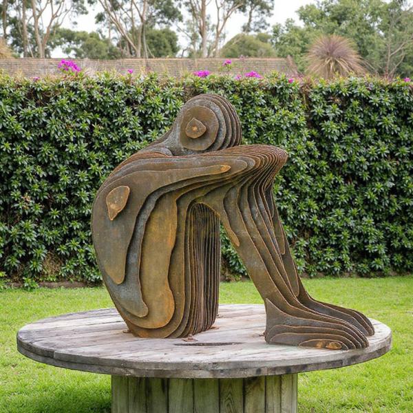 Modern Life Size Garden Metal Art Abstract Human Figure Sculpture In Corten Steel Stylish Modern Metal Crafts