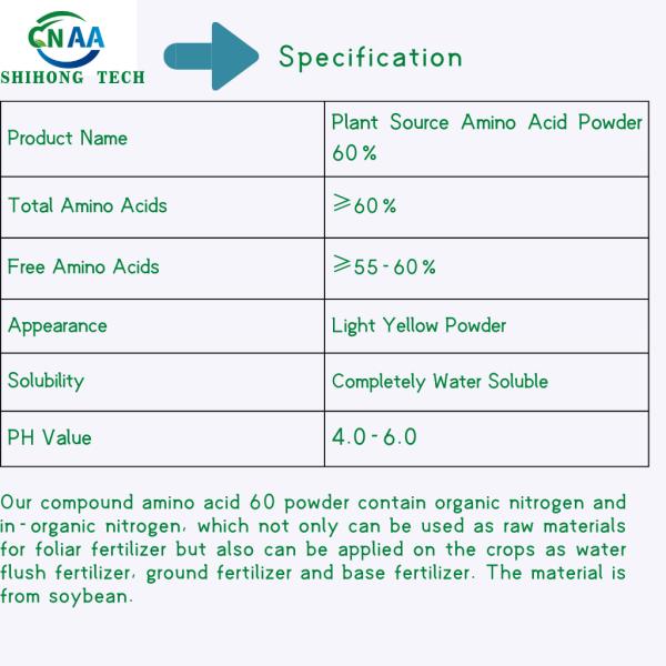 60% Vegetable Amino Acid Organic Fertilizer For Agriculture Nutrients Supplement