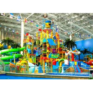 Anti UV Aqua Playground Commercial Fiberglass Water Slides