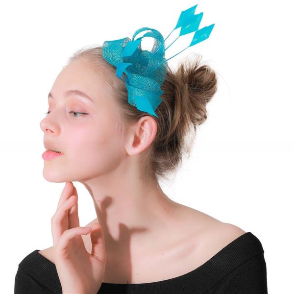 10*30Cm Party Decoration Church Sinamay Feather Fascinator With Headband Party Item