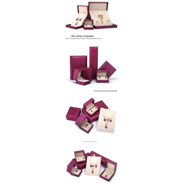 China manufacturing Wholesale Luxury Jewellery Box packaging Custom high end Necklace Bracelet Earring Ring Packaging rose Red Pu Leather Jewelry Box