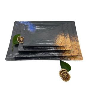 Hotel 8 Inch Melamine Dinner Plates Rectangle With Reliefs Texture