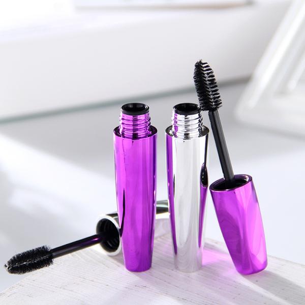 Electroplated Plastic Mascara Tube Silicone Eyelash Brush Head Empty Mascara
