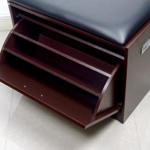 Width 24.8cm 0.065m3/ Set Shoe Storage Cabinet MDF Melamine With PU Stool