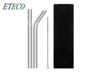 Buy Easy Carry Reusable Stainless Steel Cocktail Straws Cloth Bag Packing at wholesale prices