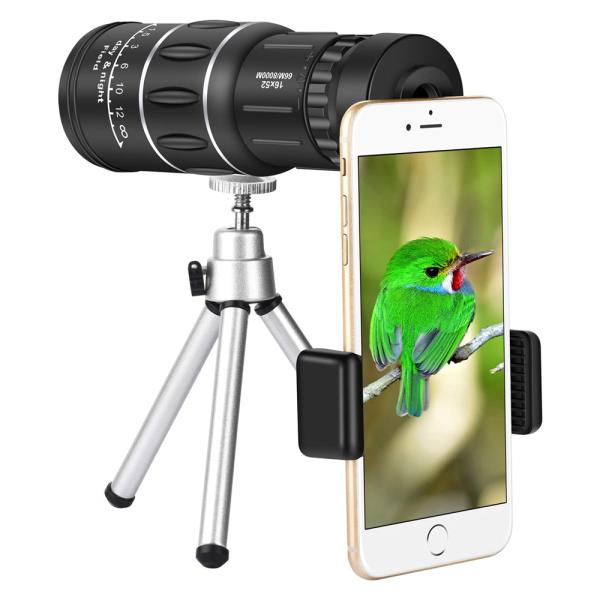 Bifocal 16x52 Compact Cell Phone Monocular Telescope Waterproof 66/8000m For Children