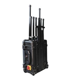 Drone Jammer High Power Draw Bar Box 8 Channels Mobile Signal Jammer 200W up to