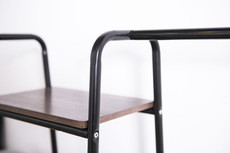 Black Floor 4 Tier 150cm Height Steel Clothes Rack