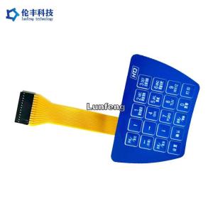 OEM Metal Dome Membrane Switch , 1.0mm Pitch Metal Dome Tactile Switch