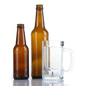 High Quality 250ml 330ml Green Clear Beer Soda Glass Bottle with Aluminum Lid