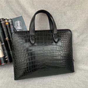Authentic Crocodile Belly Skin Businessmen Passcoded Briefcase Handbag Genuine